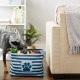 Bone Dry Pet Storage Collection Small Rectangular Stripe Paw Badge Waste Bin - Aquamarine Bone Dry Pet Storage Collection Small Rectangular Stripe Paw Badge Waste Bin - Aquamarine