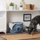 Bone Dry Pet Storage Collection Small Rectangular Stripe Paw Badge Waste Bin - Aquamarine Bone Dry Pet Storage Collection Small Rectangular Stripe Paw Badge Waste Bin - Aquamarine