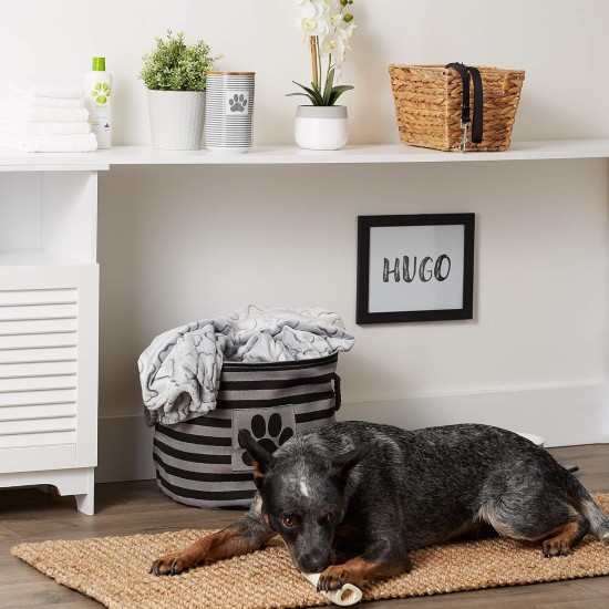 Bone Dry Pet Storage Collection Small Rectangular Stripe Paw Badge Waste Bin - Aquamarine Bone Dry Pet Storage Collection Small Rectangular Stripe Paw Badge Waste Bin - Aquamarine