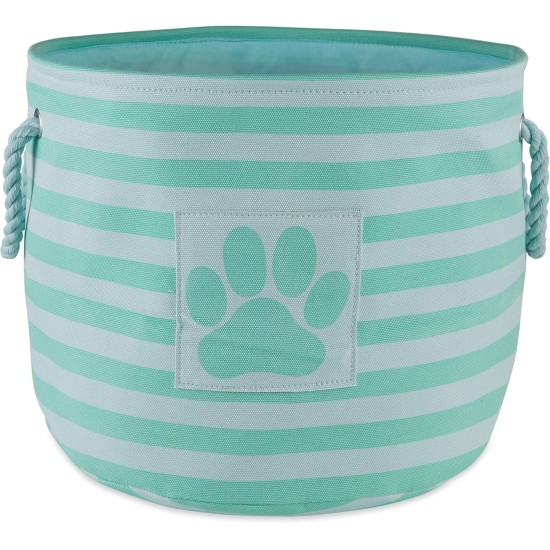 Bone Dry Pet Storage Collection Small Rectangular Stripe Paw Badge Waste Bin - Aquamarine Bone Dry Pet Storage Collection Small Rectangular Stripe Paw Badge Waste Bin - Aquamarine