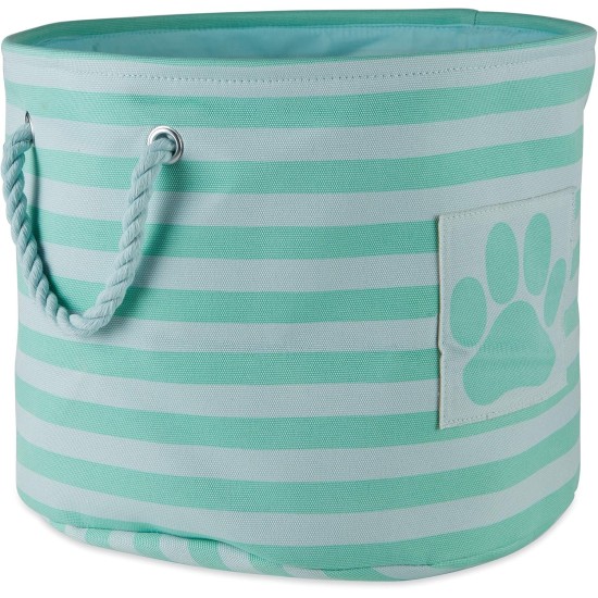 Bone Dry Pet Storage Collection Small Rectangular Stripe Paw Badge Waste Bin - Aquamarine Bone Dry Pet Storage Collection Small Rectangular Stripe Paw Badge Waste Bin - Aquamarine