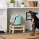 Bone Dry Pet Storage Collection Small Rectangular Stripe Paw Badge Waste Bin - Aquamarine Bone Dry Pet Storage Collection Small Rectangular Stripe Paw Badge Waste Bin - Aquamarine