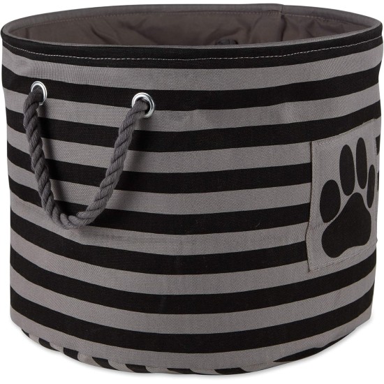 Bone Dry Pet Storage Collection Small Rectangular Stripe Paw Badge Waste Bin - Aquamarine Bone Dry Pet Storage Collection Small Rectangular Stripe Paw Badge Waste Bin - Aquamarine
