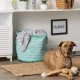 Bone Dry Pet Storage Collection Small Rectangular Stripe Paw Badge Waste Bin - Aquamarine Bone Dry Pet Storage Collection Small Rectangular Stripe Paw Badge Waste Bin - Aquamarine