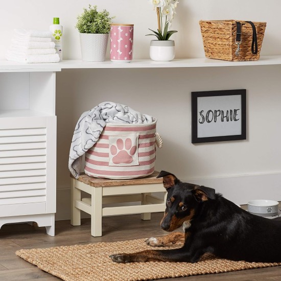 Bone Dry Pet Storage Collection Small Rectangular Stripe Paw Badge Waste Bin - Aquamarine Bone Dry Pet Storage Collection Small Rectangular Stripe Paw Badge Waste Bin - Aquamarine