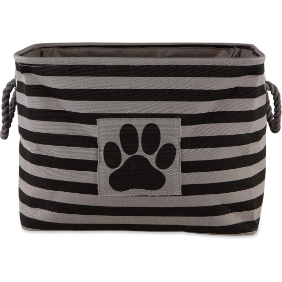 Bone Dry Pet Storage Collection Small Rectangular Stripe Paw Badge Waste Bin - Aquamarine Bone Dry Pet Storage Collection Small Rectangular Stripe Paw Badge Waste Bin - Aquamarine