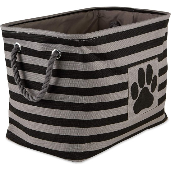 Bone Dry Pet Storage Collection Small Rectangular Stripe Paw Badge Waste Bin - Aquamarine Bone Dry Pet Storage Collection Small Rectangular Stripe Paw Badge Waste Bin - Aquamarine