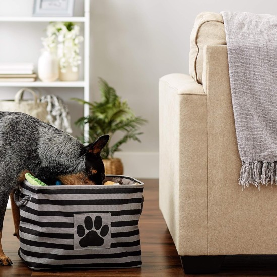 Bone Dry Pet Storage Collection Small Rectangular Stripe Paw Badge Waste Bin - Aquamarine Bone Dry Pet Storage Collection Small Rectangular Stripe Paw Badge Waste Bin - Aquamarine