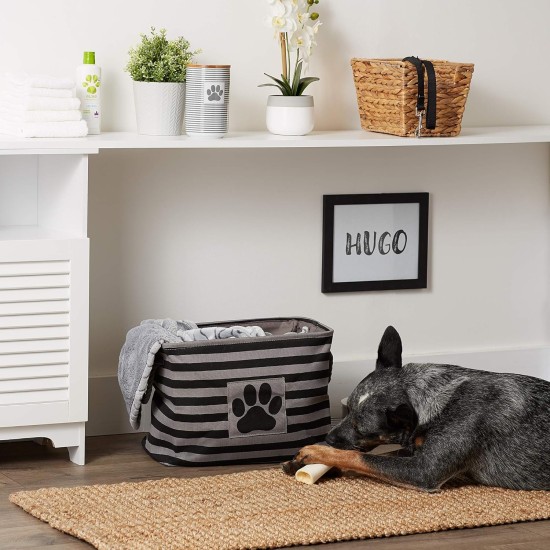 Bone Dry Pet Storage Collection Small Rectangular Stripe Paw Badge Waste Bin - Aquamarine Bone Dry Pet Storage Collection Small Rectangular Stripe Paw Badge Waste Bin - Aquamarine