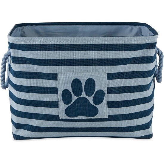 Bone Dry Pet Storage Collection Small Rectangular Stripe Paw Badge Waste Bin - Aquamarine Bone Dry Pet Storage Collection Small Rectangular Stripe Paw Badge Waste Bin - Aquamarine