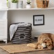 Bone Dry Pet Storage Collection Small Rectangular Stripe Paw Badge Waste Bin - Aquamarine Bone Dry Pet Storage Collection Small Rectangular Stripe Paw Badge Waste Bin - Aquamarine