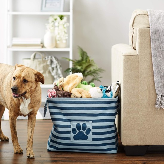 Bone Dry Pet Storage Collection Small Rectangular Stripe Paw Badge Waste Bin - Aquamarine Bone Dry Pet Storage Collection Small Rectangular Stripe Paw Badge Waste Bin - Aquamarine