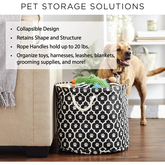 Bone Dry Pet Storage Collection Small Rectangular Stripe Paw Badge Waste Bin - Aquamarine Bone Dry Pet Storage Collection Small Rectangular Stripe Paw Badge Waste Bin - Aquamarine