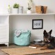 Bone Dry Pet Storage Collection Small Rectangular Stripe Paw Badge Waste Bin - Aquamarine Bone Dry Pet Storage Collection Small Rectangular Stripe Paw Badge Waste Bin - Aquamarine