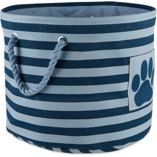 Bone Dry Pet Storage Collection Small Rectangular Stripe Paw Badge Waste Bin - Aquamarine Bone Dry Pet Storage Collection Small Rectangular Stripe Paw Badge Waste Bin - Aquamarine