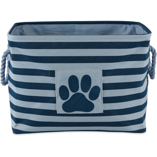 Bone Dry Pet Storage Collection Small Rectangular Stripe Paw Badge Waste Bin - Aquamarine Bone Dry Pet Storage Collection Small Rectangular Stripe Paw Badge Waste Bin - Aquamarine