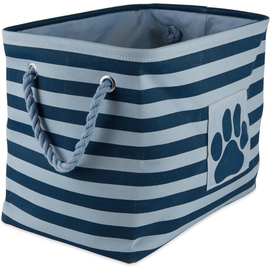 Bone Dry Pet Storage Collection Small Rectangular Stripe Paw Badge Waste Bin - Aquamarine Bone Dry Pet Storage Collection Small Rectangular Stripe Paw Badge Waste Bin - Aquamarine