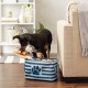 Bone Dry Pet Storage Collection Small Rectangular Stripe Paw Badge Waste Bin - Aquamarine Bone Dry Pet Storage Collection Small Rectangular Stripe Paw Badge Waste Bin - Aquamarine