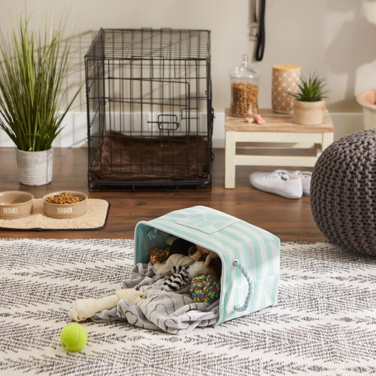 Bone Dry Pet Storage Collection Small Rectangular Stripe Paw Badge Waste Bin - Aquamarine Bone Dry Pet Storage Collection Small Rectangular Stripe Paw Badge Waste Bin - Aquamarine