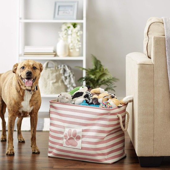 Bone Dry Pet Storage Collection Small Rectangular Stripe Paw Badge Waste Bin - Aquamarine Bone Dry Pet Storage Collection Small Rectangular Stripe Paw Badge Waste Bin - Aquamarine