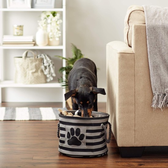 Bone Dry Pet Storage Collection Small Rectangular Stripe Paw Badge Waste Bin - Aquamarine Bone Dry Pet Storage Collection Small Rectangular Stripe Paw Badge Waste Bin - Aquamarine