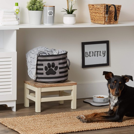 Bone Dry Pet Storage Collection Small Rectangular Stripe Paw Badge Waste Bin - Aquamarine Bone Dry Pet Storage Collection Small Rectangular Stripe Paw Badge Waste Bin - Aquamarine