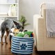 Bone Dry Pet Storage Collection Small Rectangular Stripe Paw Badge Waste Bin - Aquamarine Bone Dry Pet Storage Collection Small Rectangular Stripe Paw Badge Waste Bin - Aquamarine