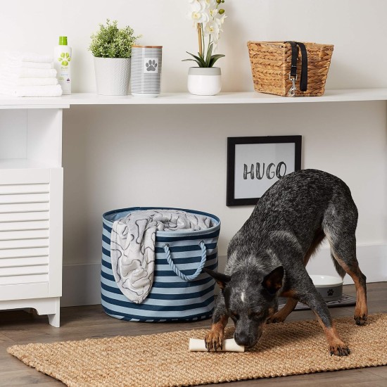 Bone Dry Pet Storage Collection Small Rectangular Stripe Paw Badge Waste Bin - Aquamarine Bone Dry Pet Storage Collection Small Rectangular Stripe Paw Badge Waste Bin - Aquamarine