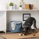 Bone Dry Pet Storage Collection Small Rectangular Stripe Paw Badge Waste Bin - Aquamarine Bone Dry Pet Storage Collection Small Rectangular Stripe Paw Badge Waste Bin - Aquamarine