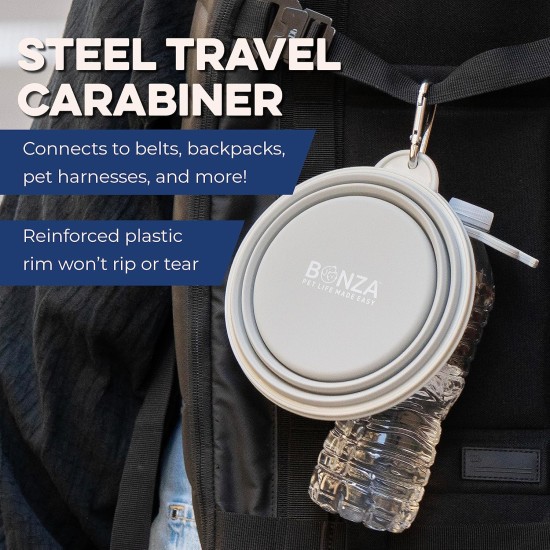 Bonza Large Collapsible Dog Bowl 1000 ml Sturdy Reinforced Rim Includes Carabiner & Water Bottle Holder Keyring Evergreen Bonza Large Collapsible Dog Bowl 1000 ml Sturdy Reinforced Rim Includes Carabiner & Water Bottle Holder Keyring Evergreen