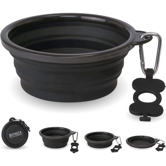 Bonza Large Collapsible Dog Bowl 1000 ml Sturdy Reinforced Rim Includes Carabiner & Water Bottle Holder Keyring Evergreen Bonza Large Collapsible Dog Bowl 1000 ml Sturdy Reinforced Rim Includes Carabiner & Water Bottle Holder Keyring Evergreen