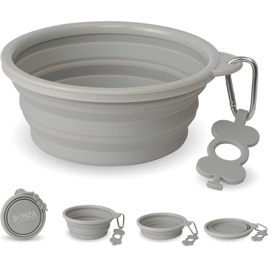 Bonza Large Collapsible Dog Bowl 1000 ml Sturdy Reinforced Rim Includes Carabiner & Water Bottle Holder Keyring Evergreen Bonza Large Collapsible Dog Bowl 1000 ml Sturdy Reinforced Rim Includes Carabiner & Water Bottle Holder Keyring Evergreen