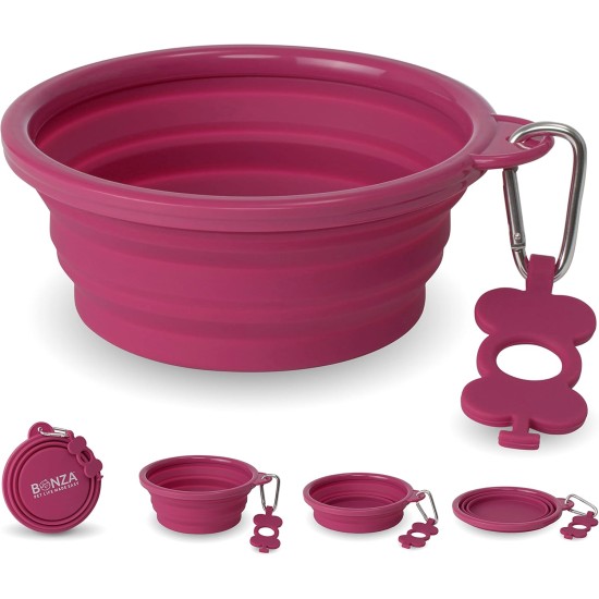 Bonza Large Collapsible Dog Bowl 1000 ml Sturdy Reinforced Rim Includes Carabiner & Water Bottle Holder Keyring Evergreen Bonza Large Collapsible Dog Bowl 1000 ml Sturdy Reinforced Rim Includes Carabiner & Water Bottle Holder Keyring Evergreen