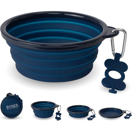 Bonza Large Collapsible Dog Bowl 1000 ml Sturdy Reinforced Rim Includes Carabiner & Water Bottle Holder Keyring Evergreen Bonza Large Collapsible Dog Bowl 1000 ml Sturdy Reinforced Rim Includes Carabiner & Water Bottle Holder Keyring Evergreen
