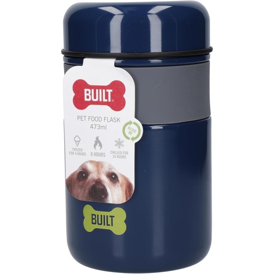 Built PET Food Storage Jar, Stainless Steel Pet Food Container with Lid, Airtight & Insulated, BPA Free, 16 Oz Capacity, Blue Built PET Food Storage Jar, Stainless Steel Pet Food Container with Lid, Airtight & Insulated, BPA Free, 16 Oz Capacity, Blue