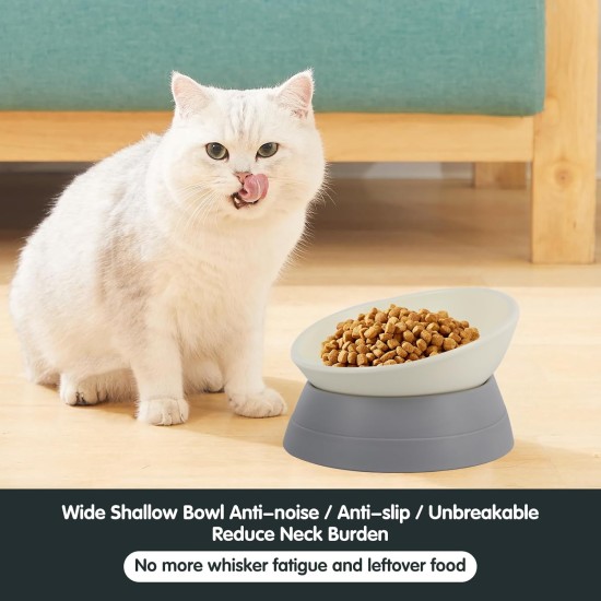 Bulldog Bowl, Non-Slip Dog Cat Bowl, Removable Rubber Dog Bowl, Sterile, Tilted Feeding Bowl, Slanted Bottom (Grey, 3.5 Cups (Medium/Large Dog)) Bulldog Bowl, Non-Slip Dog Cat Bowl, Removable Rubber Dog Bowl, Sterile, Tilted Feeding Bowl, Slanted Bottom (Grey, 3.5 Cups (Medium/Large Dog))
