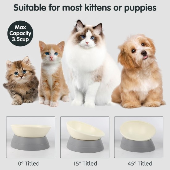 Bulldog Bowl, Non-Slip Dog Cat Bowl, Removable Rubber Dog Bowl, Sterile, Tilted Feeding Bowl, Slanted Bottom (Grey, 3.5 Cups (Medium/Large Dog)) Bulldog Bowl, Non-Slip Dog Cat Bowl, Removable Rubber Dog Bowl, Sterile, Tilted Feeding Bowl, Slanted Bottom (Grey, 3.5 Cups (Medium/Large Dog))