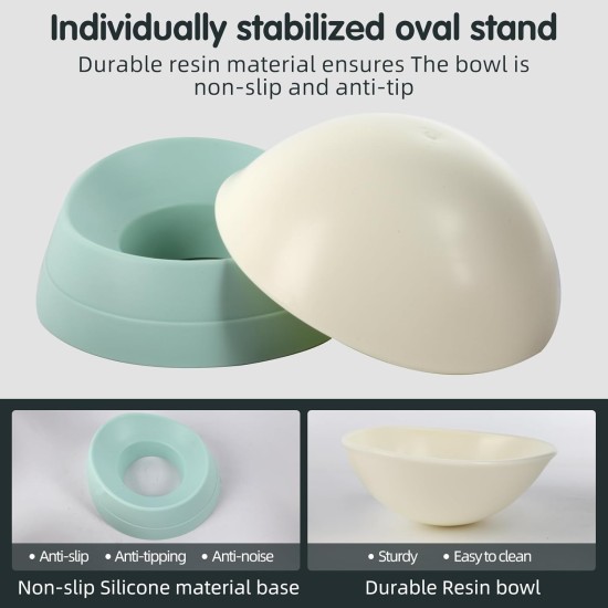 Bulldog Bowl, Non-Slip Dog Cat Bowl, Removable Rubber Dog Bowl, Sterile, Tilted Feeding Bowl, Tilted Base (Green, 3.5 Cups (Medium/Large Dog)) Bulldog Bowl, Non-Slip Dog Cat Bowl, Removable Rubber Dog Bowl, Sterile, Tilted Feeding Bowl, Tilted Base (Green, 3.5 Cups (Medium/Large Dog))
