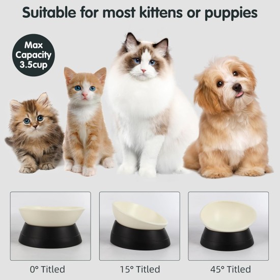 Bulldog Pet Bowl Non-Slip Dog Cat Bowl Removable Rubber Feeding Bowl Sterile Inclined with Slanted Base (Black, 3.5 Cup) Bulldog Pet Bowl Non-Slip Dog Cat Bowl Removable Rubber Feeding Bowl Sterile Inclined with Slanted Base (Black, 3.5 Cup)