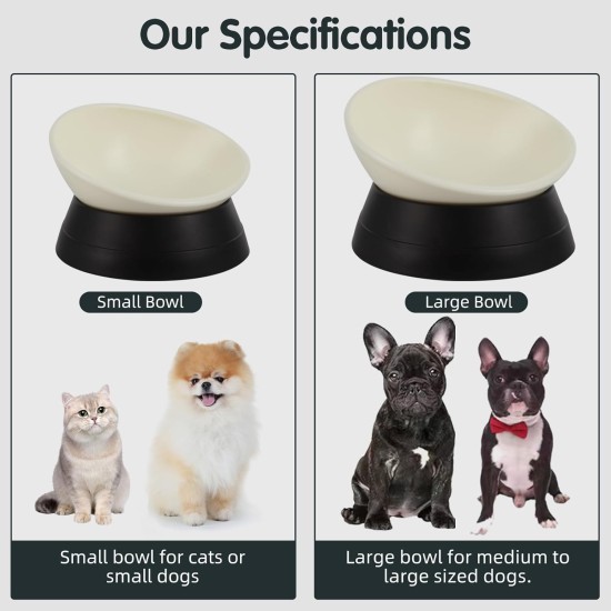 Bulldog Pet Bowl Non-Slip Dog Cat Bowl Removable Rubber Feeding Bowl Sterile Inclined with Slanted Base (Black, 3.5 Cup) Bulldog Pet Bowl Non-Slip Dog Cat Bowl Removable Rubber Feeding Bowl Sterile Inclined with Slanted Base (Black, 3.5 Cup)