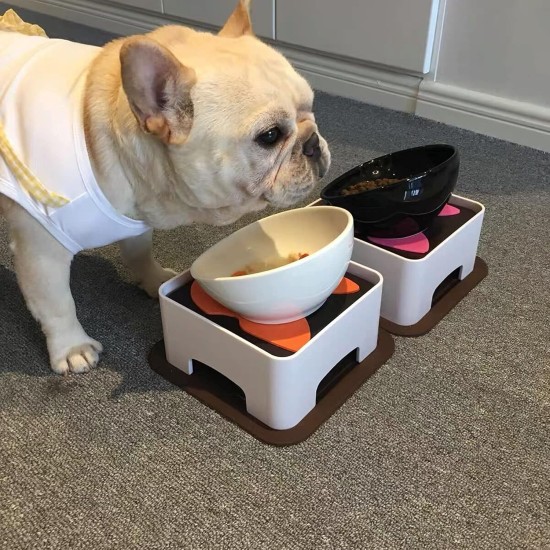 Bulldog Pet Bowl Non-Slip Dog Cat Bowl Removable Rubber Feeding Bowl Sterile Inclined with Sloped Base (Black, 2 Cup) Bulldog Pet Bowl Non-Slip Dog Cat Bowl Removable Rubber Feeding Bowl Sterile Inclined with Sloped Base (Black, 2 Cup)