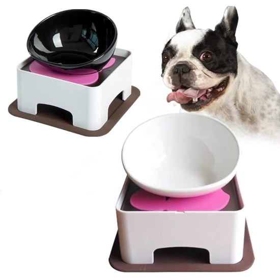Bulldog Pet Bowl Non-Slip Dog Cat Bowl Removable Rubber Feeding Bowl Sterile Inclined with Sloped Base (Black, 2 Cup) Bulldog Pet Bowl Non-Slip Dog Cat Bowl Removable Rubber Feeding Bowl Sterile Inclined with Sloped Base (Black, 2 Cup)