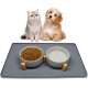Cat Bowl, Dog Bowl, Ceramic Double Feeding Bowl, Feeding Bowl, Water Bowl with Bamboo Stand and Non-Slip Mat for Cats and Small Dogs (400 ml, 2-Grey) Cat Bowl, Dog Bowl, Ceramic Double Feeding Bowl, Feeding Bowl, Water Bowl with Bamboo Stand and Non-Slip Mat for Cats and Small Dogs (400 ml, 2-Grey)