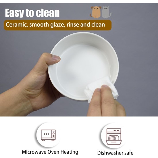 Cat Bowl, Dog Bowl, Ceramic Double Feeding Bowl, Feeding Bowl, Water Bowl with Bamboo Stand and Non-Slip Mat for Cats and Small Dogs (400 ml, 2-Grey) Cat Bowl, Dog Bowl, Ceramic Double Feeding Bowl, Feeding Bowl, Water Bowl with Bamboo Stand and Non-Slip Mat for Cats and Small Dogs (400 ml, 2-Grey)