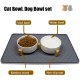 Cat Bowl, Dog Bowl, Ceramic Double Feeding Bowl, Feeding Bowl, Water Bowl with Bamboo Stand and Non-Slip Mat for Cats and Small Dogs (400 ml, 2-Grey) Cat Bowl, Dog Bowl, Ceramic Double Feeding Bowl, Feeding Bowl, Water Bowl with Bamboo Stand and Non-Slip Mat for Cats and Small Dogs (400 ml, 2-Grey)