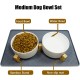 Cat Bowl, Dog Bowl, Ceramic Double Feeding Bowl, Feeding Bowl, Water Bowl with Bamboo Stand and Non-Slip Mat for Cats and Small Dogs (400 ml, 2-Grey) Cat Bowl, Dog Bowl, Ceramic Double Feeding Bowl, Feeding Bowl, Water Bowl with Bamboo Stand and Non-Slip Mat for Cats and Small Dogs (400 ml, 2-Grey)