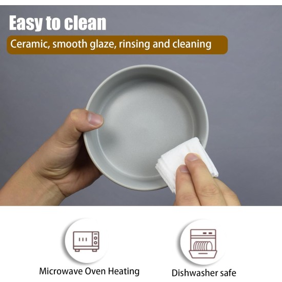 Cat Bowl, Dog Bowl, Ceramic Double Feeding Bowl, Feeding Bowl, Water Bowl with Bamboo Stand and Non-Slip Mat for Cats and Small Dogs (400 ml, 2-Grey) Cat Bowl, Dog Bowl, Ceramic Double Feeding Bowl, Feeding Bowl, Water Bowl with Bamboo Stand and Non-Slip Mat for Cats and Small Dogs (400 ml, 2-Grey)