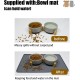 Cat Bowl, Dog Bowl, Ceramic Double Feeding Bowl, Feeding Bowl, Water Bowl with Bamboo Stand and Non-Slip Mat for Cats and Small Dogs (400 ml, 2-Grey) Cat Bowl, Dog Bowl, Ceramic Double Feeding Bowl, Feeding Bowl, Water Bowl with Bamboo Stand and Non-Slip Mat for Cats and Small Dogs (400 ml, 2-Grey)