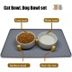 Cat Bowl, Dog Bowl, Ceramic Double Feeding Bowl, Feeding Bowl, Water Bowl with Bamboo Stand and Non-Slip Mat for Cats and Small Dogs (400 ml, 2-Grey) Cat Bowl, Dog Bowl, Ceramic Double Feeding Bowl, Feeding Bowl, Water Bowl with Bamboo Stand and Non-Slip Mat for Cats and Small Dogs (400 ml, 2-Grey)