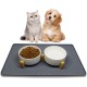 Cat Bowl, Dog Bowl, Ceramic Double Feeding Bowl, Feeding Bowl, Water Bowl with Bamboo Stand and Non-Slip Mat for Cats and Small Dogs (400 ml, 2-Grey) Cat Bowl, Dog Bowl, Ceramic Double Feeding Bowl, Feeding Bowl, Water Bowl with Bamboo Stand and Non-Slip Mat for Cats and Small Dogs (400 ml, 2-Grey)